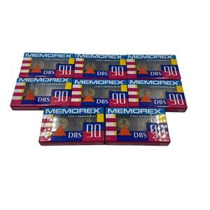 NOS Memorex DBS 90 Cassette Tapes SEALED Type 1 Normal Bias 8 Blank Tapes